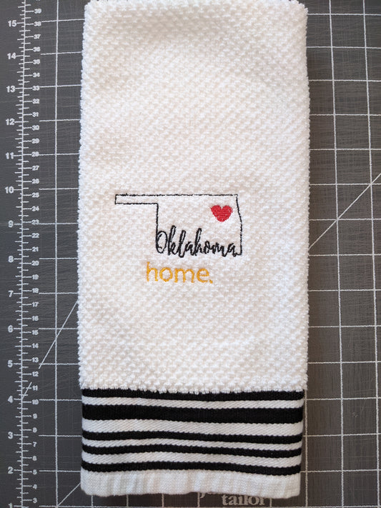 Embroidered State Cotton Hand Towel (Pick your state)