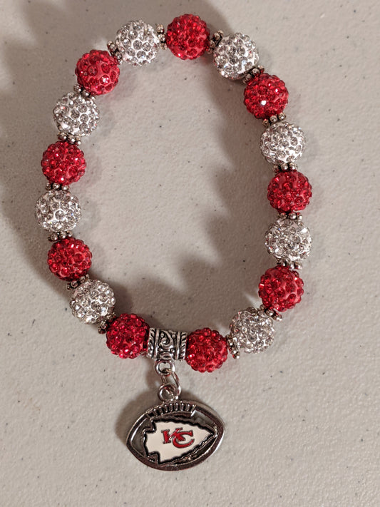 A82-KC Chiefs Themed beaded bracelet