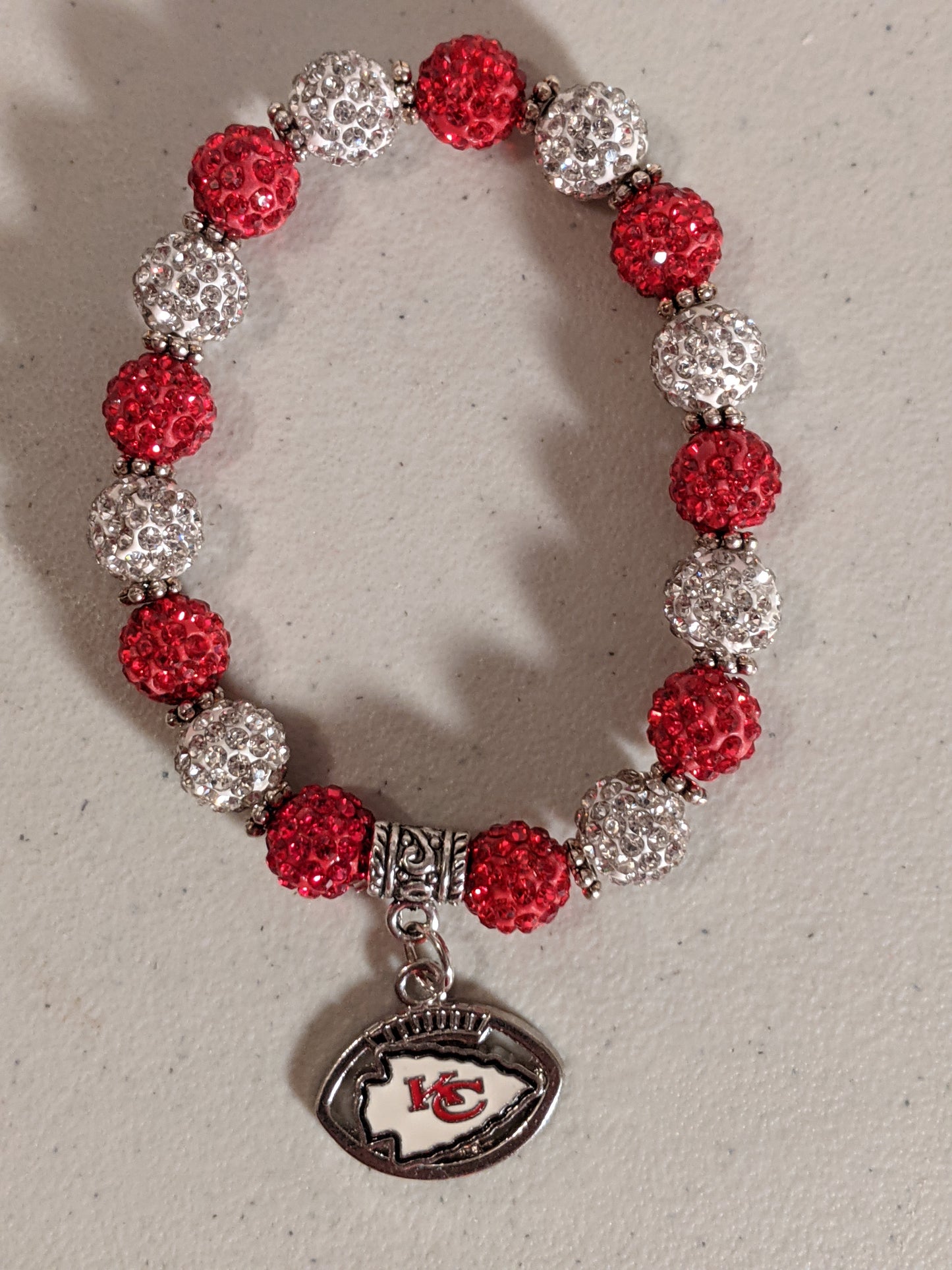 KC Chiefs Themed Beaded Bracelet