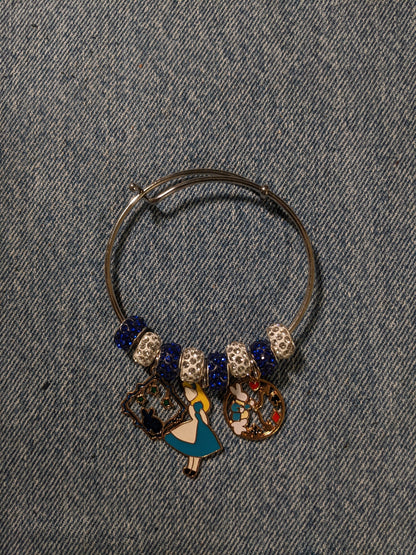Bangle Charm Bracelet-Alice In Wonderland Themed- Great Gift! BRACE23
