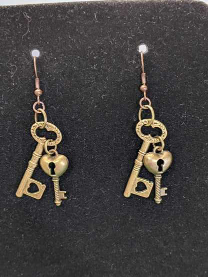 Steampunk Themed earrings-Keys-great gift! Item-EAR6