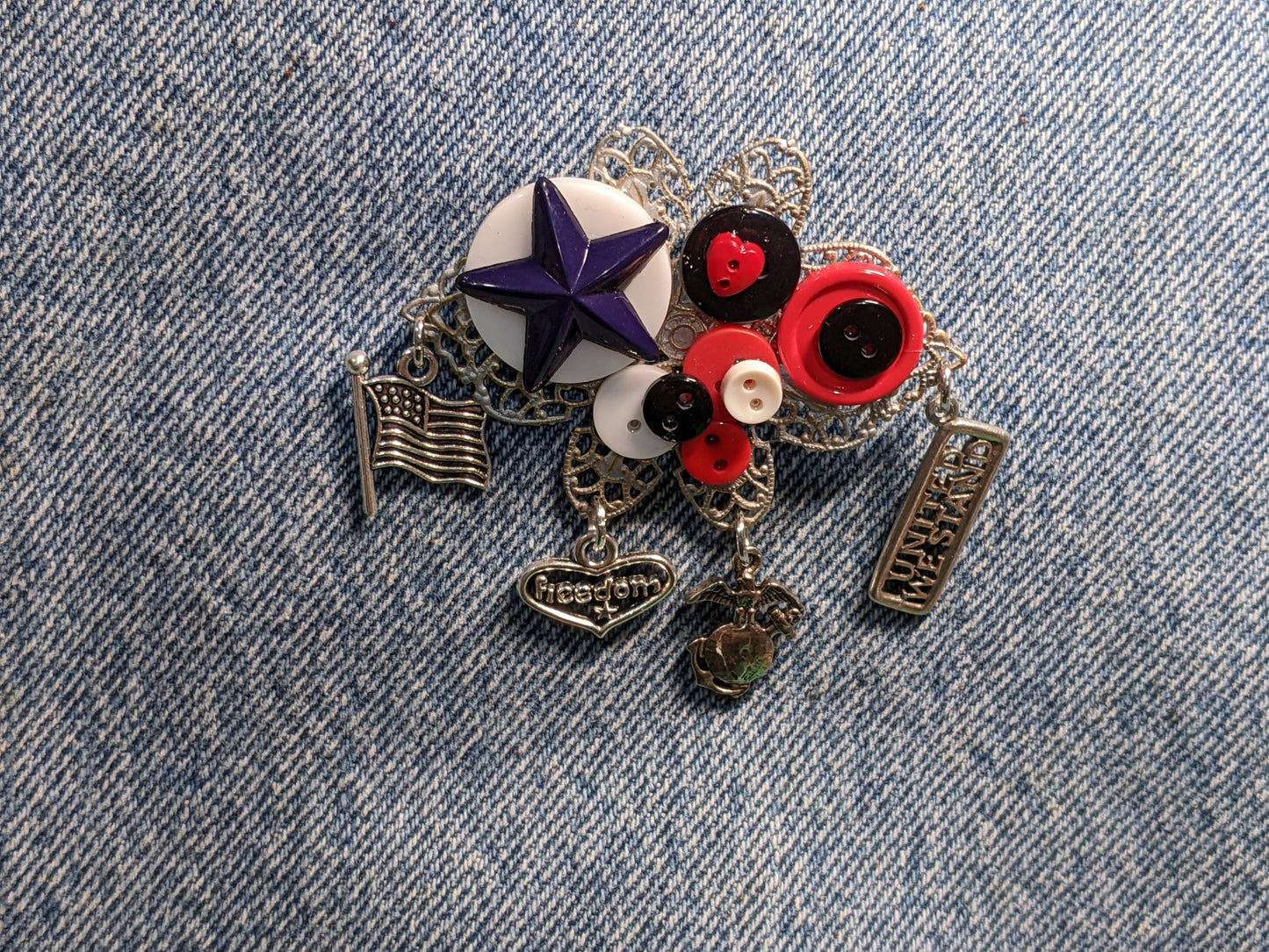 US Army Themed Brooch-Unique Charm Pin! Marines1