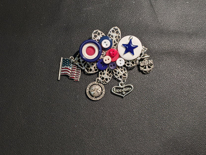 US Army Themed Brooch-Unique Charm Pin! Navy1