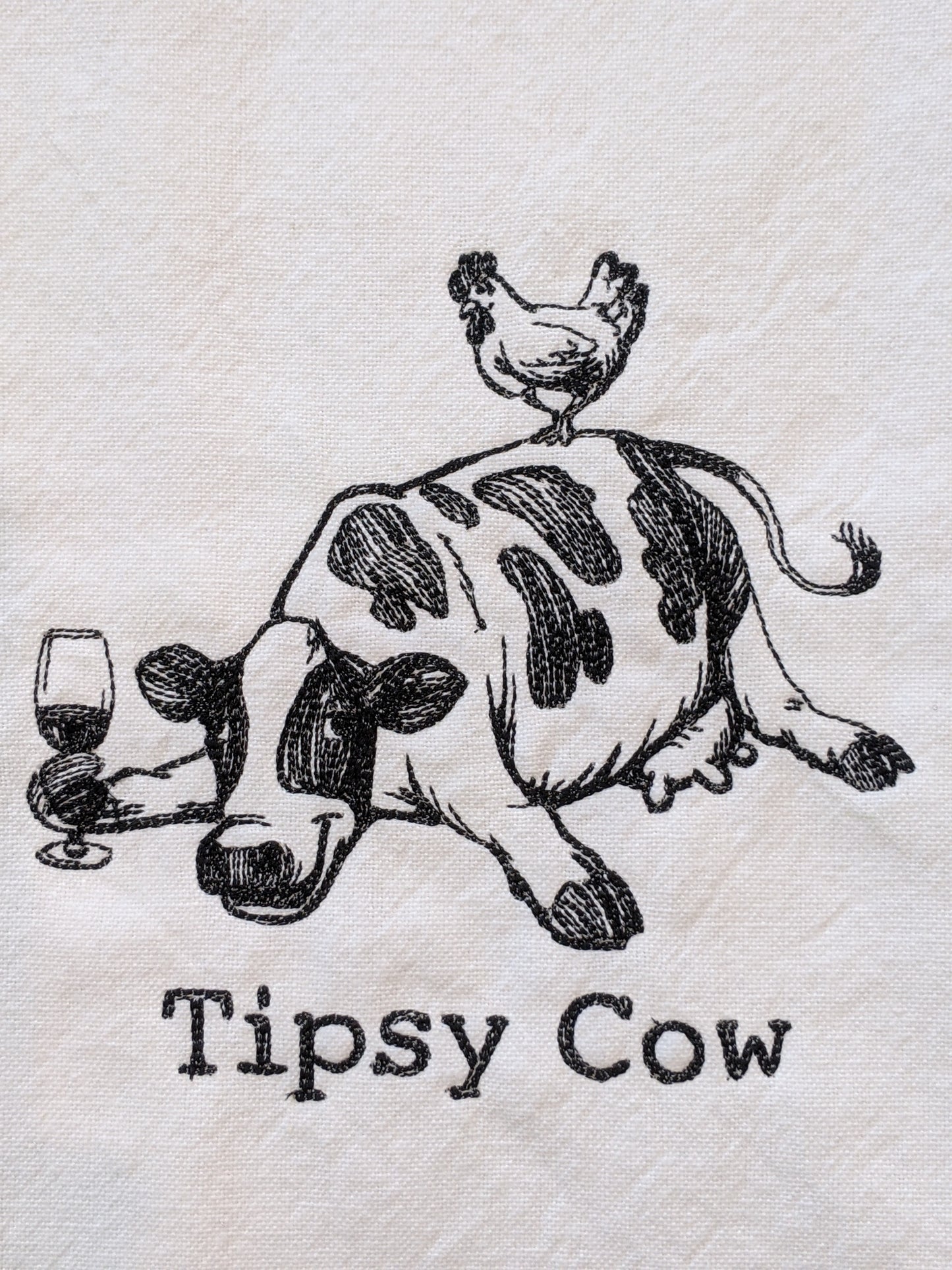 Tipsy Cow Tea Towel