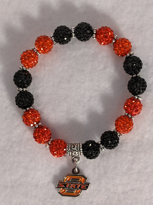 Oklahoma State Cowboys Themed Beaded Bracelet