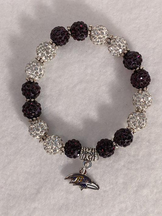 Baltimore Ravens Themed beaded bracelet