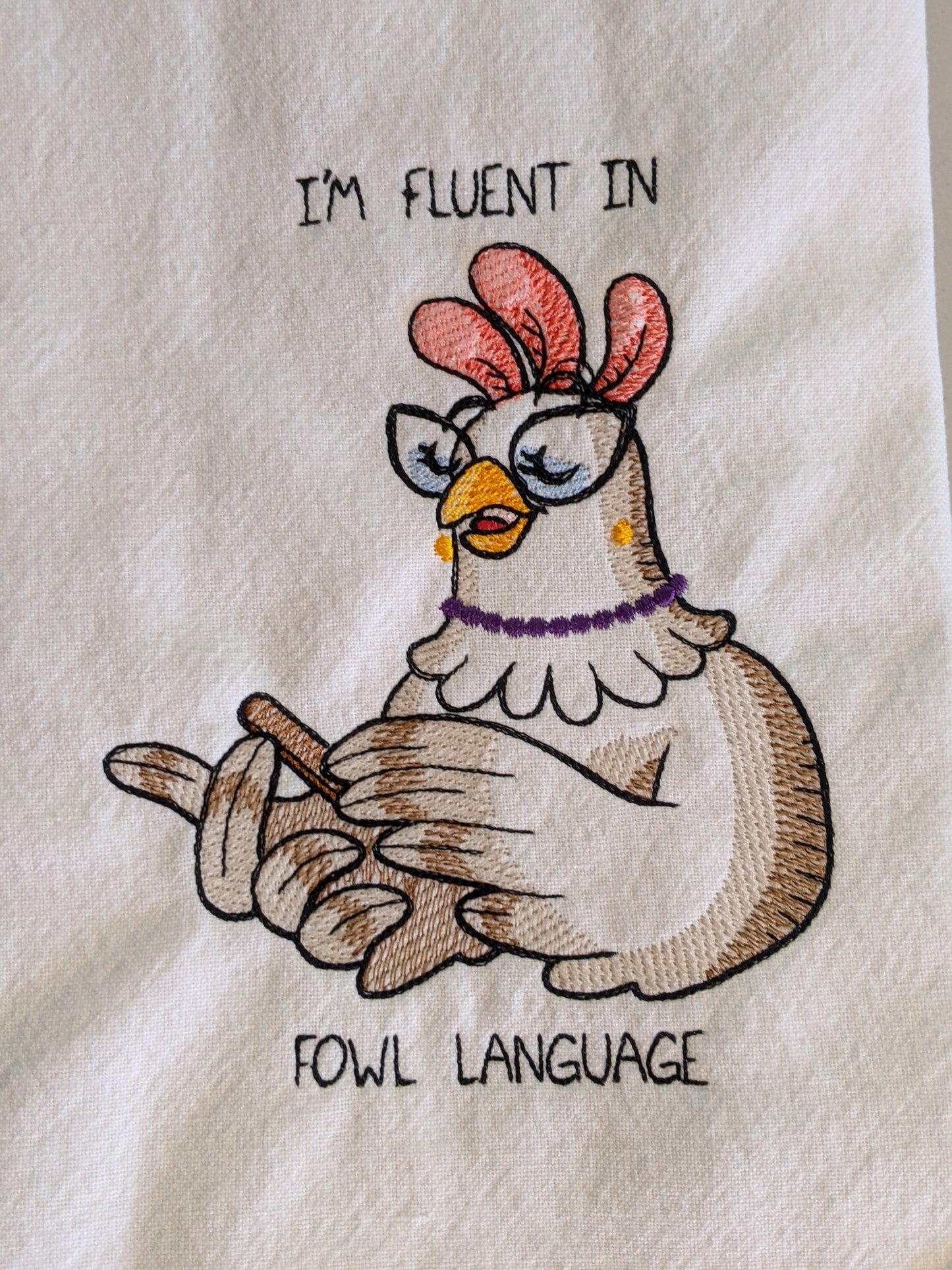 Fowl Language Chicken Tea Towel