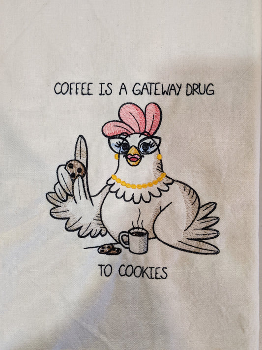 Coffee Gateway to Cookies Tea Towel