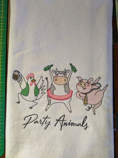 Party Animals Tea Towel