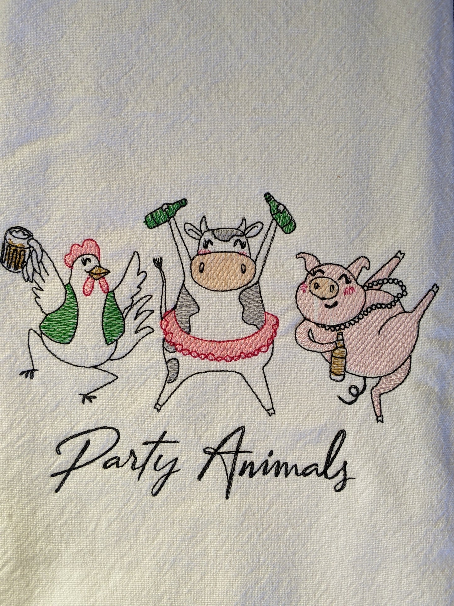 Party Animals Tea Towel