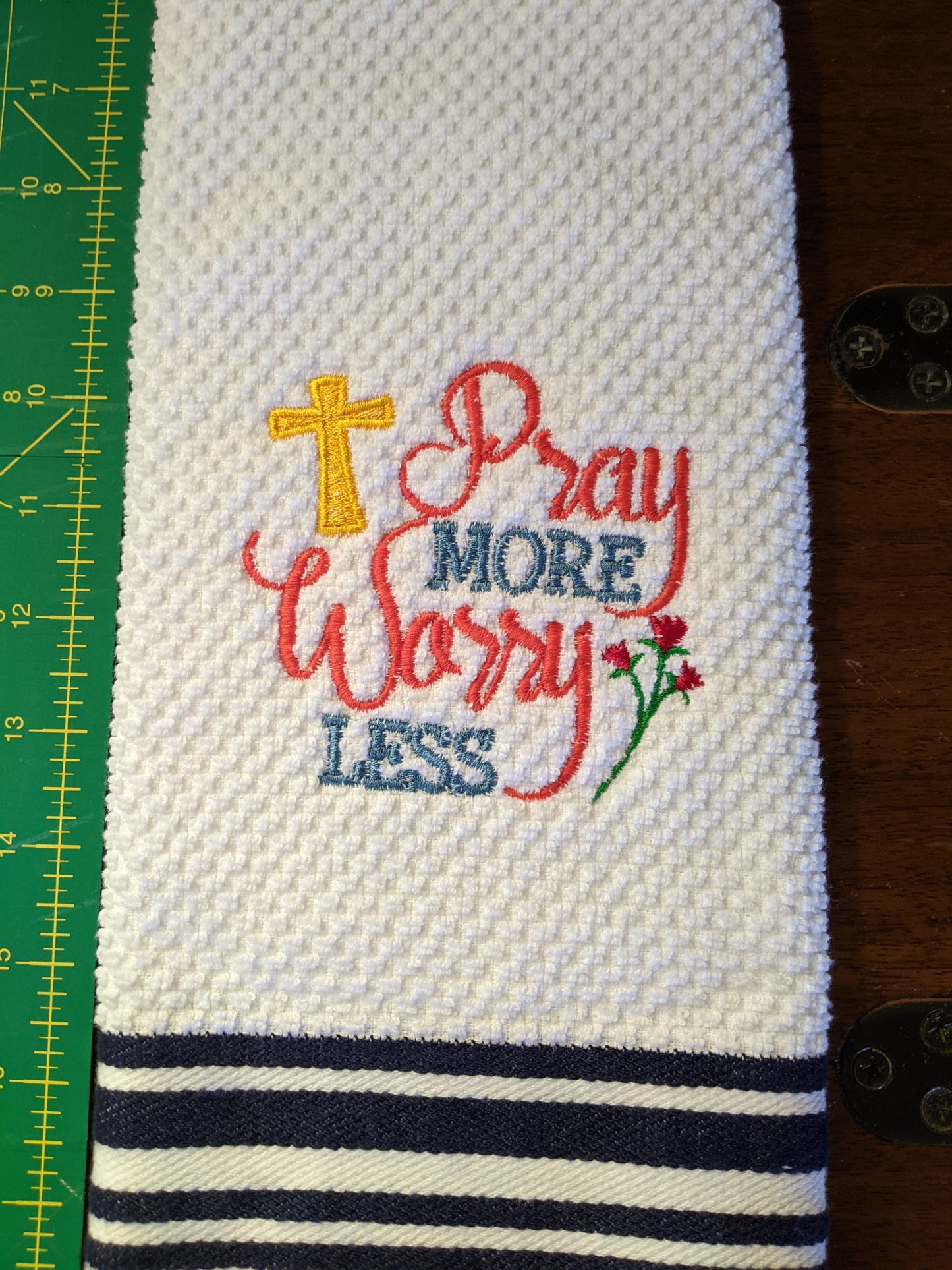 Pray More Worry Less Hand Towel
