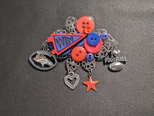 Denver Broncos Themed Brooch-Unique Charm Pin! Broncos1