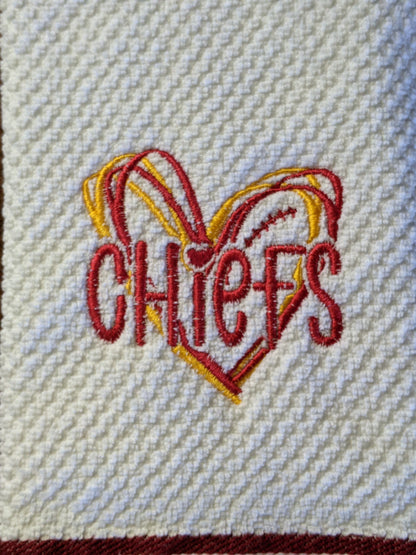 A12-KC Chiefs Heart Hand Towel