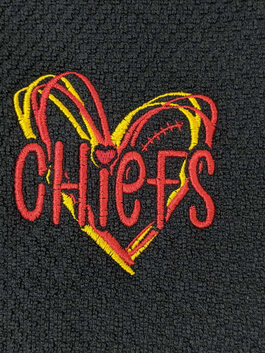 A12-KC Chiefs Heart Hand Towel