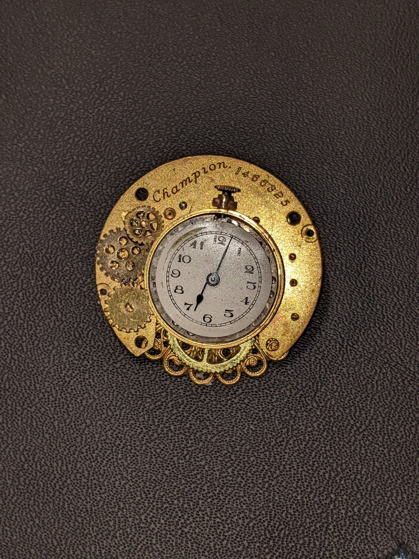 Steampunk Themed Brooch-Unique Charm Pin! With real watch parts-TOP13
