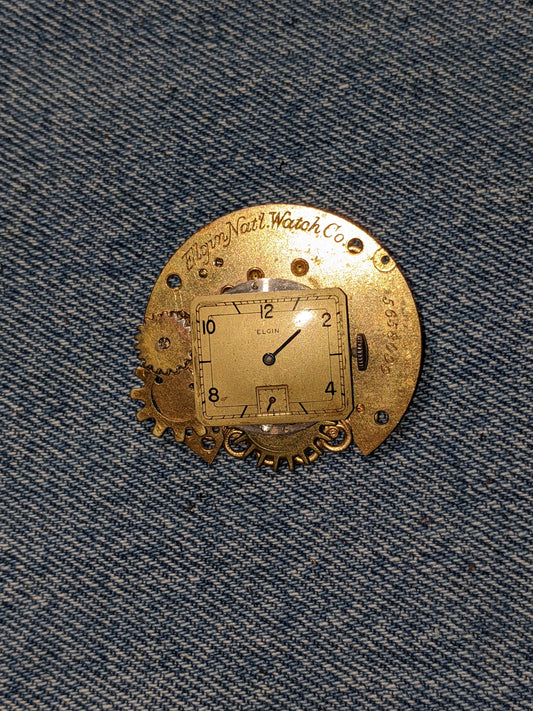 Steampunk Themed Brooch-Unique Charm Pin! With real watch parts-TOP14