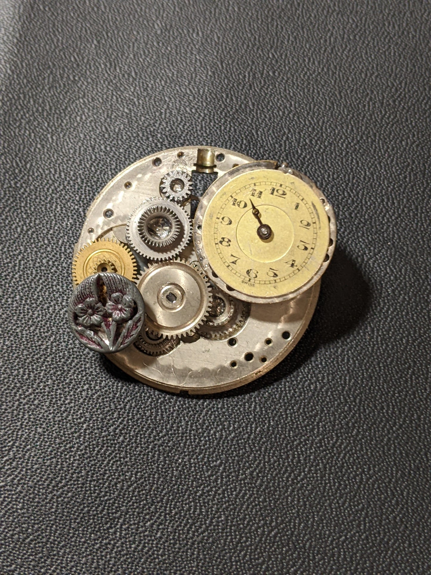 Steampunk Themed Brooch-Unique Charm Pin! With real watch parts-TOP32
