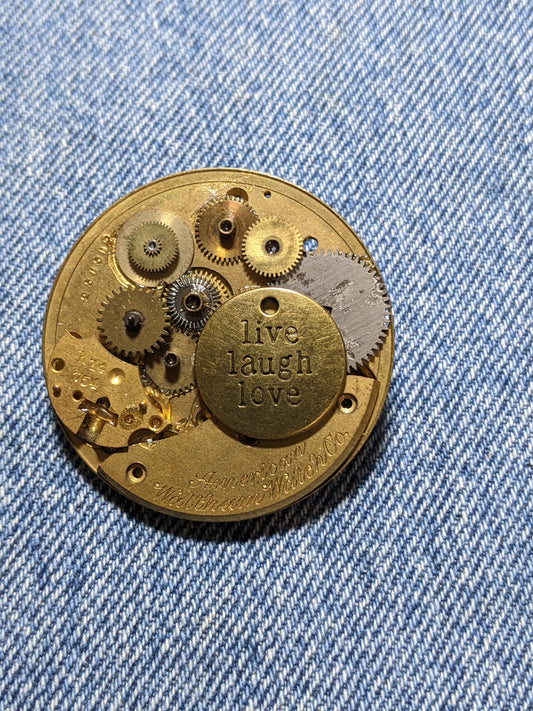 Steampunk Themed Brooch-Unique Charm Pin! With real watch parts-TOP34