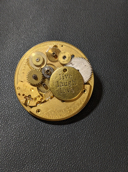 Steampunk Themed Brooch-Unique Charm Pin! With real watch parts-TOP34