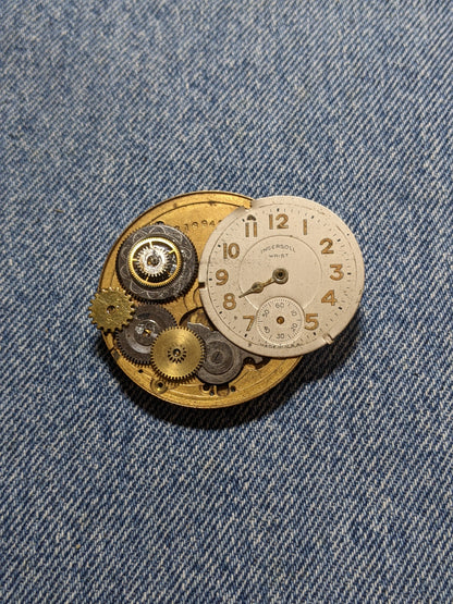 A15-Steampunk Themed Brooch-Unique Charm Pin! With real watch parts-TOP35