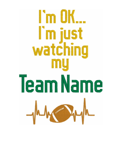 Football Heartbeat Hand Towel-Made in Your Team Name!