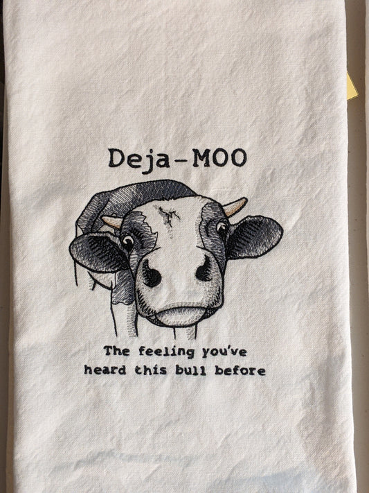 Deja-MOO Tea Towel